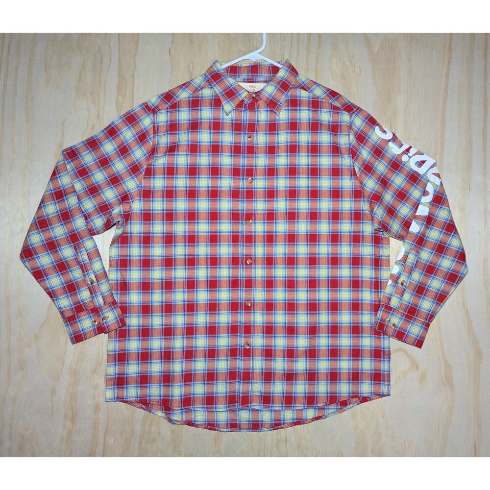 Cakeworthy Men's 2XL Disney Lion King Hakuna Matata Red Plaid Flannel Shirt